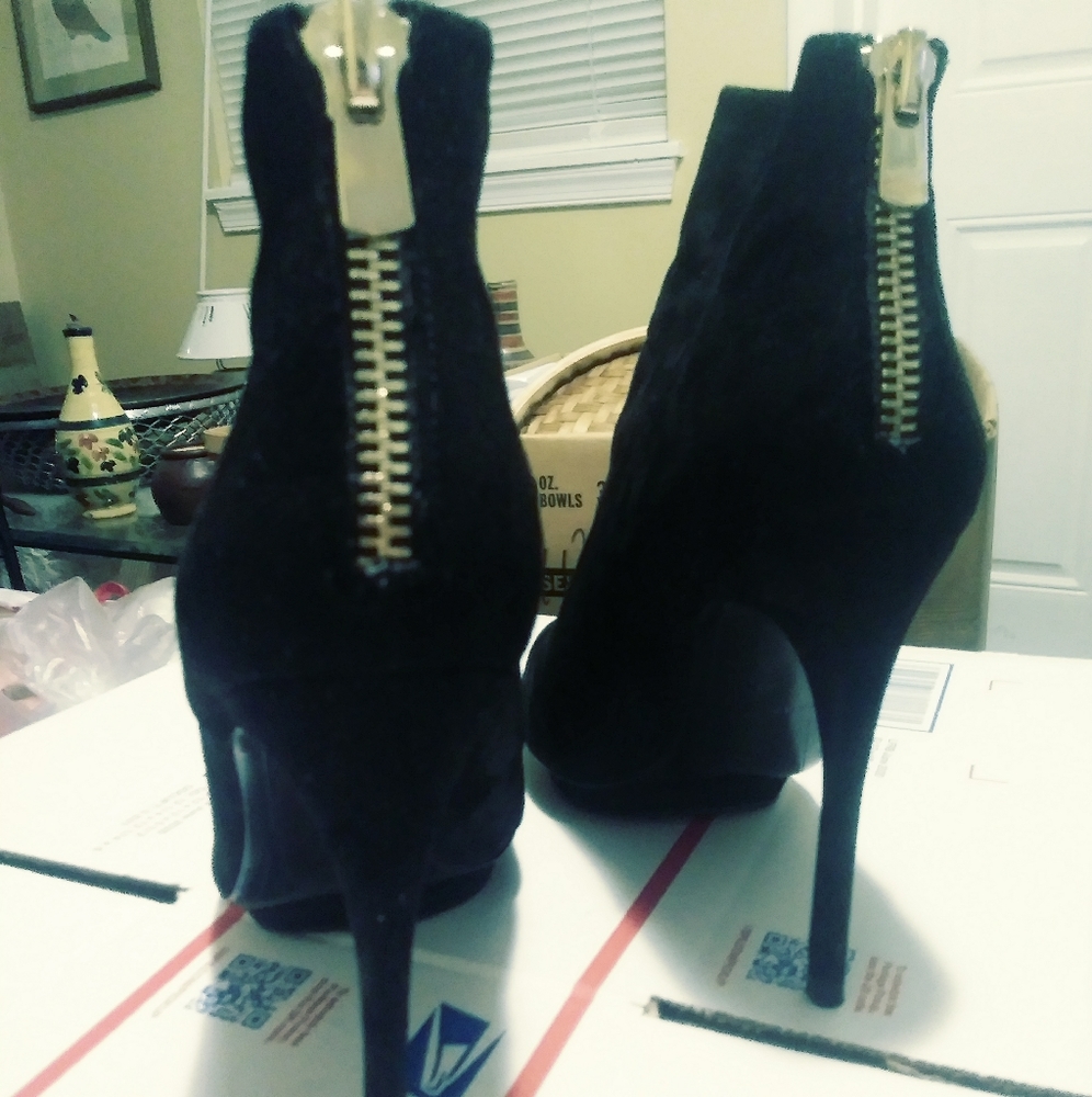 ZARA WOMAN BLACK SUEDE SHOES 👠 SIZE 10 LADY,A FABULOUS GIFTING.🎁 - Picture 4 of 8